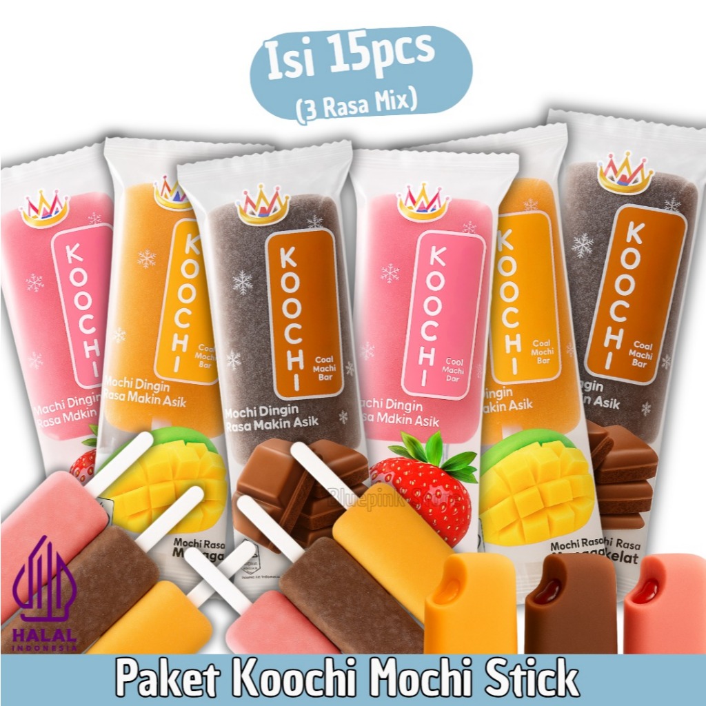 

KOOCHI MOCHI STIK 33g X 15 Pcs Varian Rasa (Cokelat, Mangga, Stroberi) | Camilan Unik & Lembut!