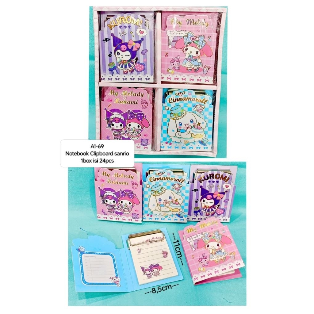 

1 BOX NOTEBOOK SANRIO CLIPBOARD ISI 24