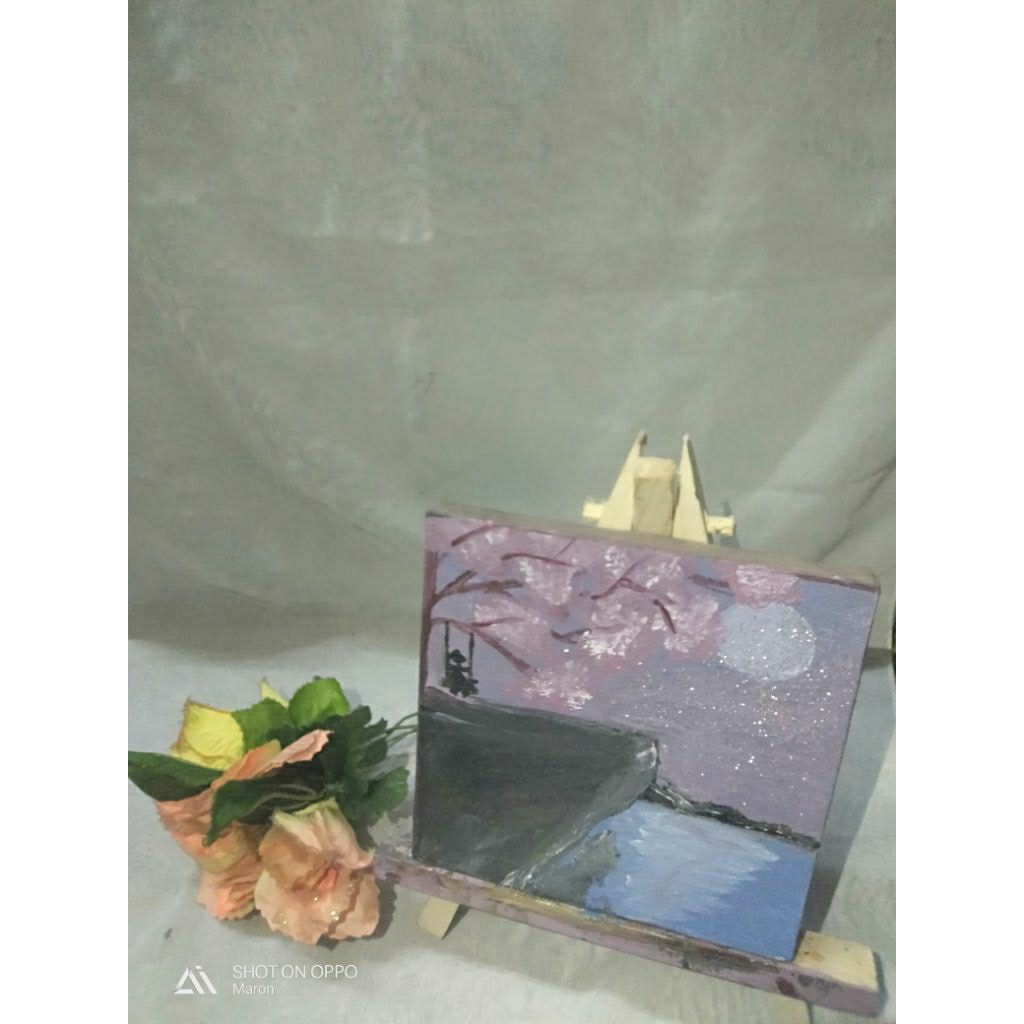 Lukisan Kanvas Mini - Pemandangan Malam