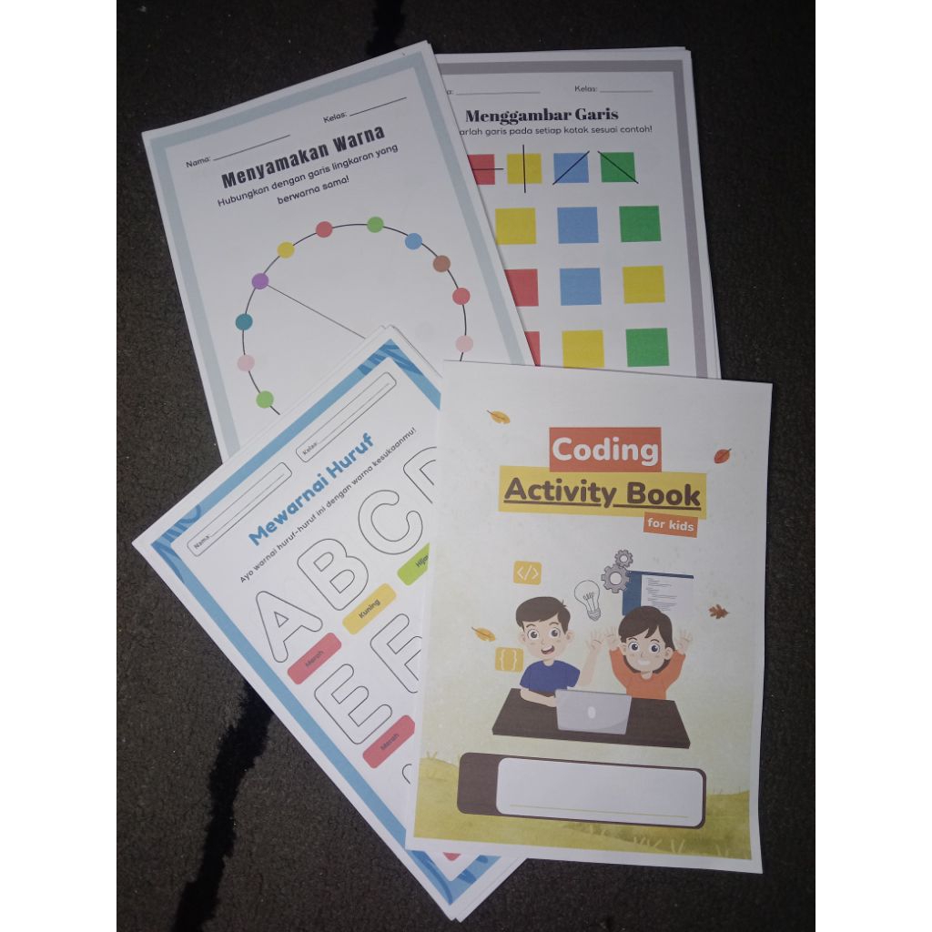 50 Lembar kertas kreativitas Coding Activity untuk anak/ Coding Worksheet HVS A5/ untuk anak/ Coding