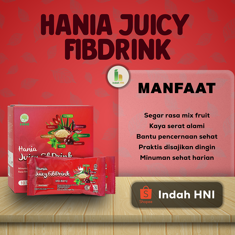 

HANIA JUICY FIBDRINK HNI HPAI – Minuman Serbuk Rasa Aneka Buah | Minuman Serat untuk Pencernaan Sehat | 10 Sachet @9g