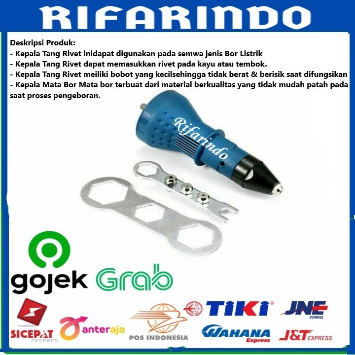 Adapter Gun Rivet/ Tang Rivet Kepala Bor