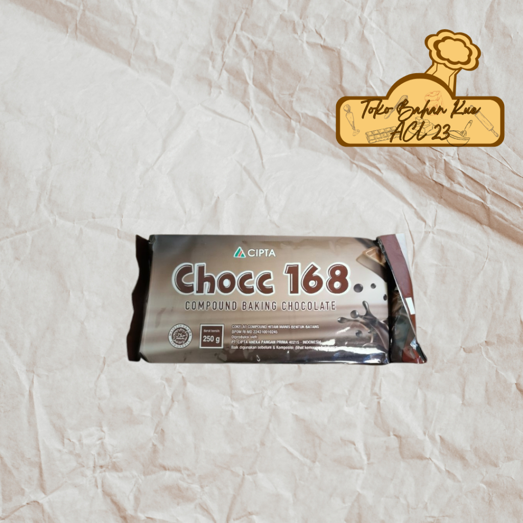 

Coklat Batang Chocc168/Compound Baking Chocolate/Cokelat Compound Hitam Manis Chocc168 250gr