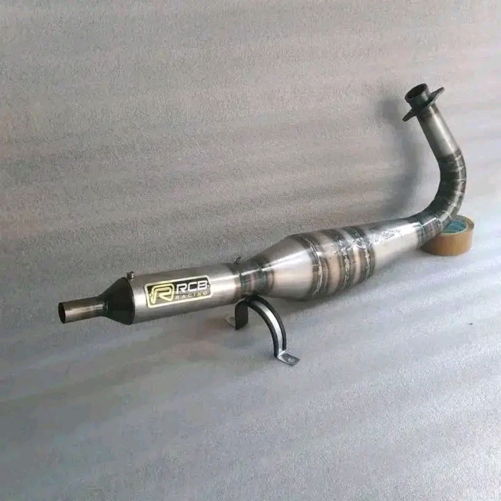 knalpot kolong telo plat karat merek RCB buat motor RX king,, RXSPESIAL,,RXK,,RXZ,, RX100