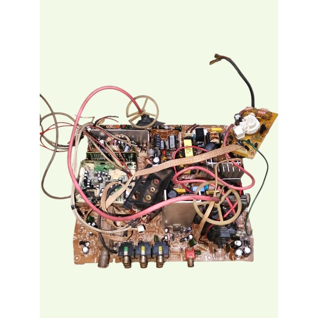 mesin tv Polytron 21in EW model kotak copotan dari tv blum uji tes/gembling