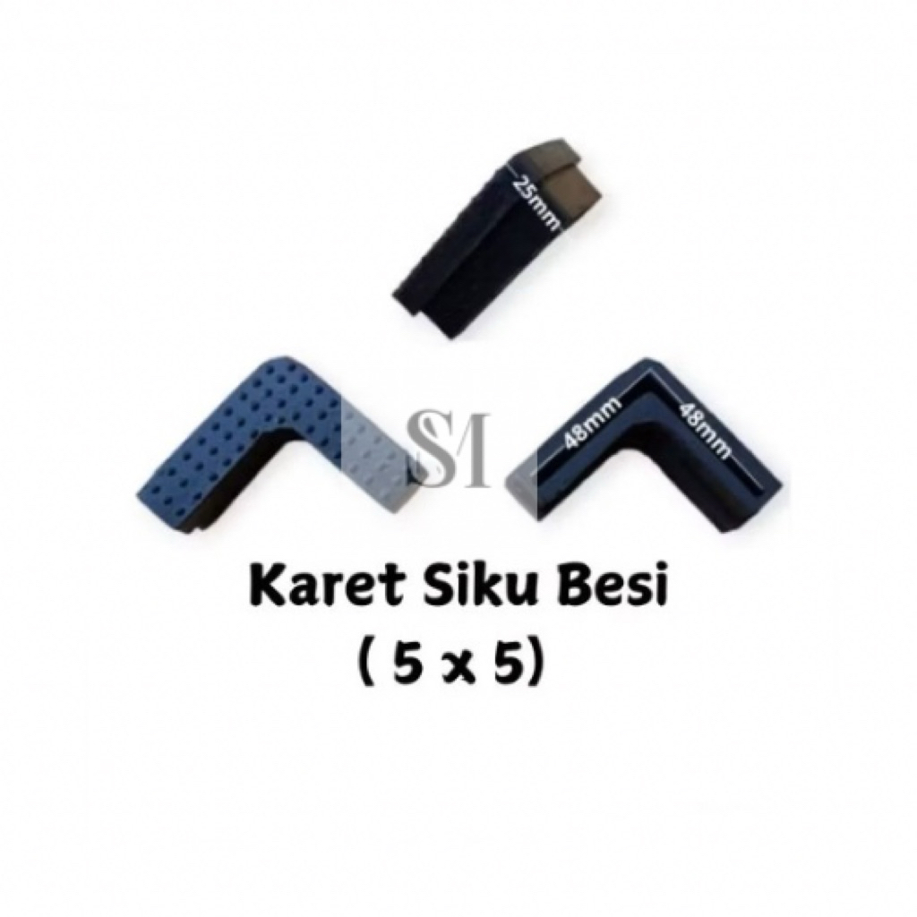 karet siku 5x5 karet rak besi siku