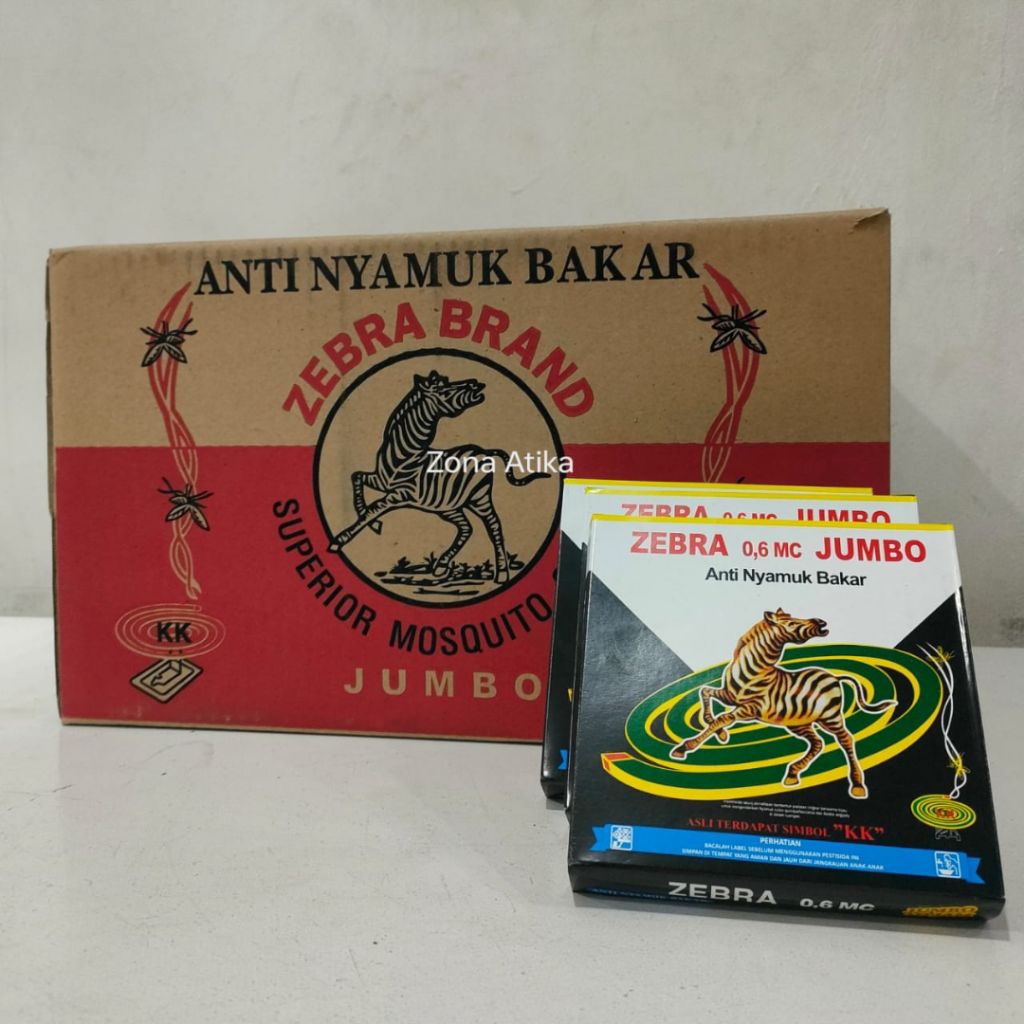 Obat Nyamuk Bakar Cap ZEBRA JUMBO || 1 Karton (60 Box)