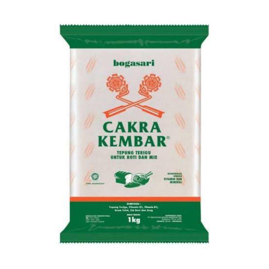 

Bogasari Tepung Terigu Cakra Kembar 1kg