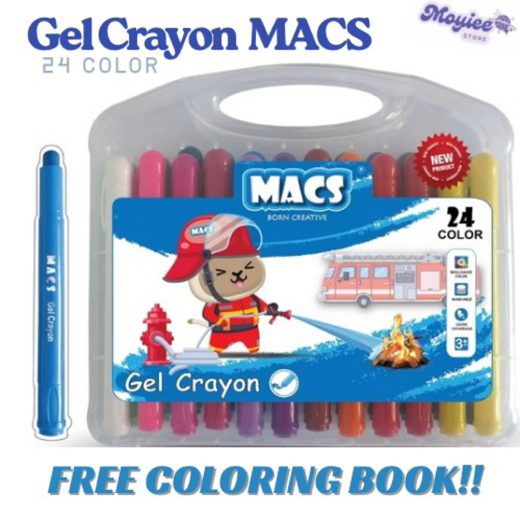 

Gel Crayon 24Color MACS (Free Coloring Book)
