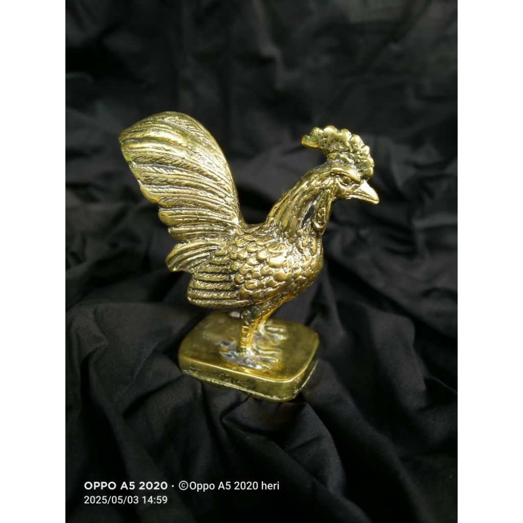 PAJANGAN DEKORASI PATUNG AYAM KUNINGAN