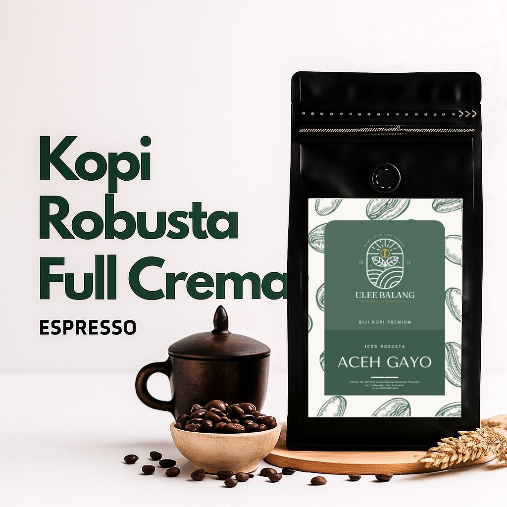 

Kopi Robusta Gayo Aceh full crema espresso 1kg