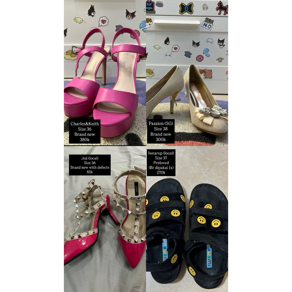 PRELOVED / BRAND NEW sepatu sneakers heels charles & keith pazzion iwearup pvn