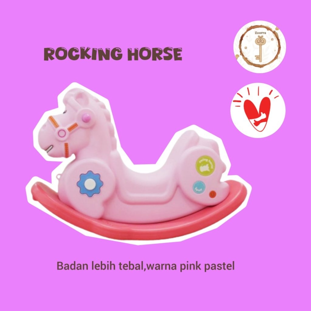 rocking horse mainan kuda anak warna pink murah