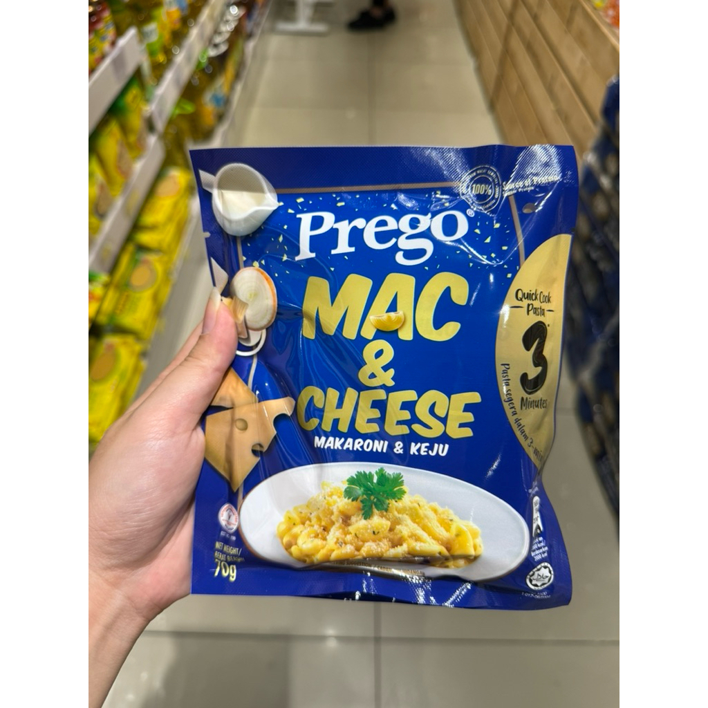 

prego mac&cheese makaroni & keju 70gr / mushroom carbonara mac 71gr