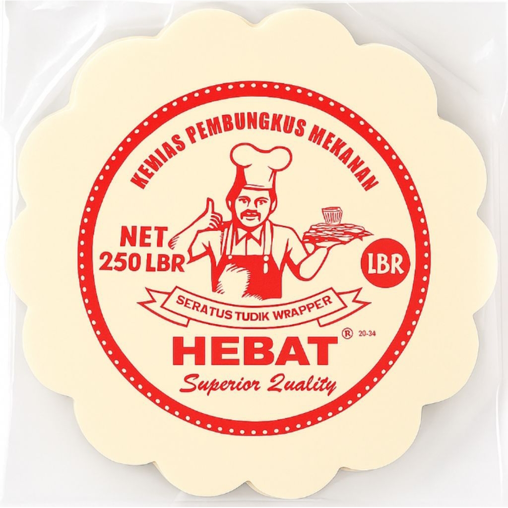 kertas nasi bulat hebat merah 28cm