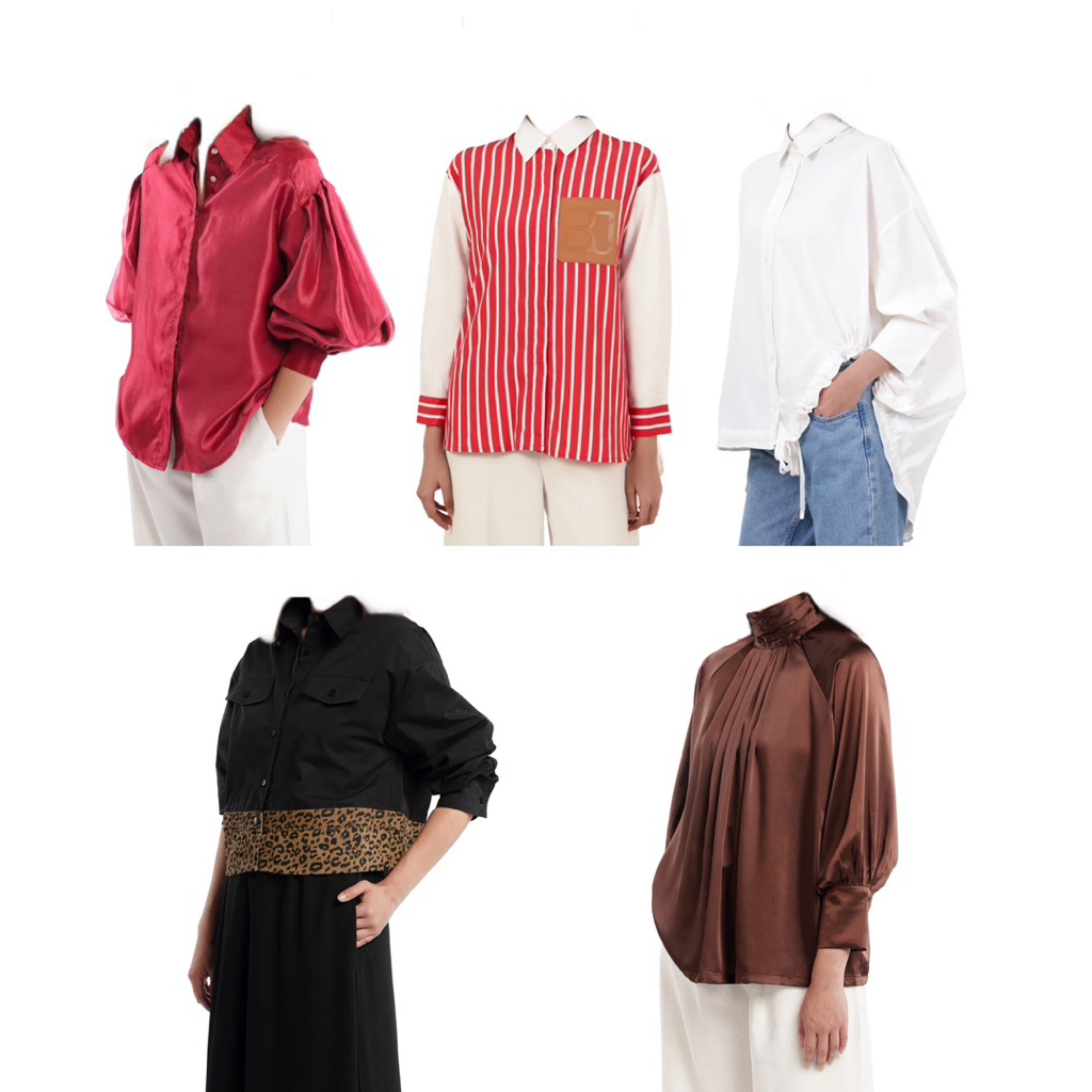 [baca deskripsi⚠️] BENANG JARUM ALMA PUFFY SHIRT CELINA STRIPEY SHIRT ELLIANA DRAWSTRING SHIRT VELMA