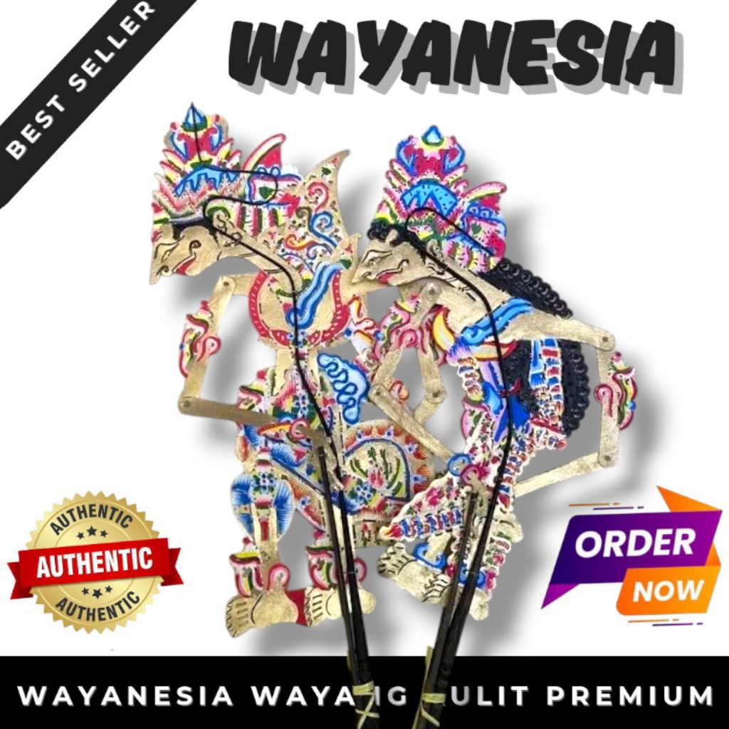 WAYANG KULIT ASLI SEPASANG RAMA SINTA UKURAN STANDAR DALANG