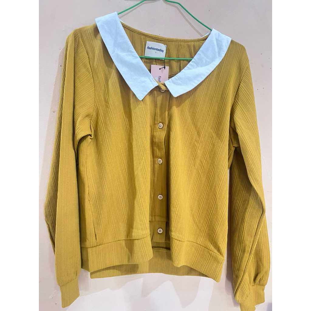 (NEW) FASHIONTODAY - 8WOOD - Wanita Cardigan Mustard #newFashionToday #FashionToday #fashiontodaypre