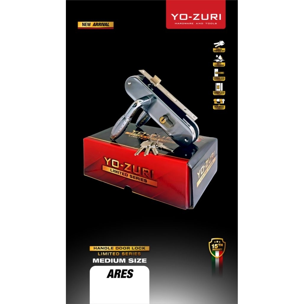 Yozuri Kunci Pintu Tanggung Premium / Kunci Pintu Rumah Medium Sedang / Gagang Pintu Kamar Mewah Pre