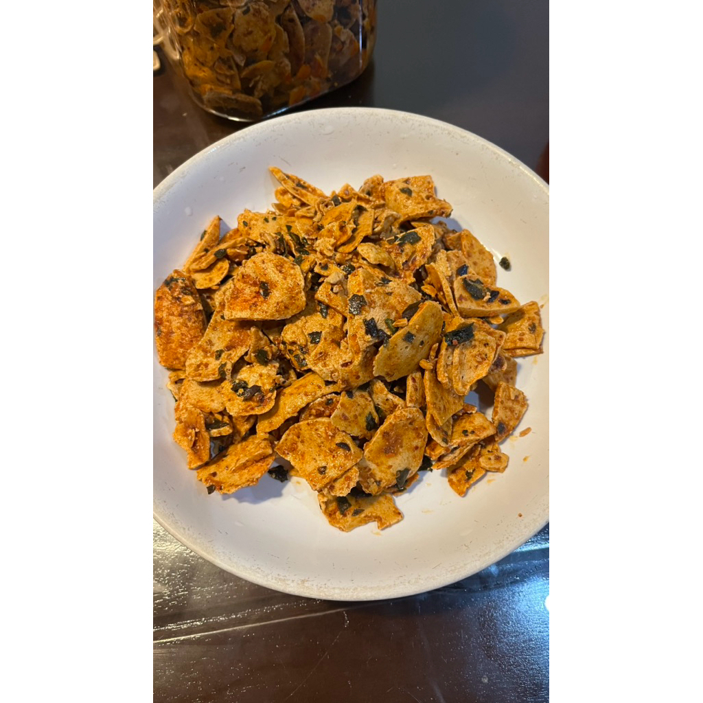 

Basreng pedas gurih daun jeruk 500gr