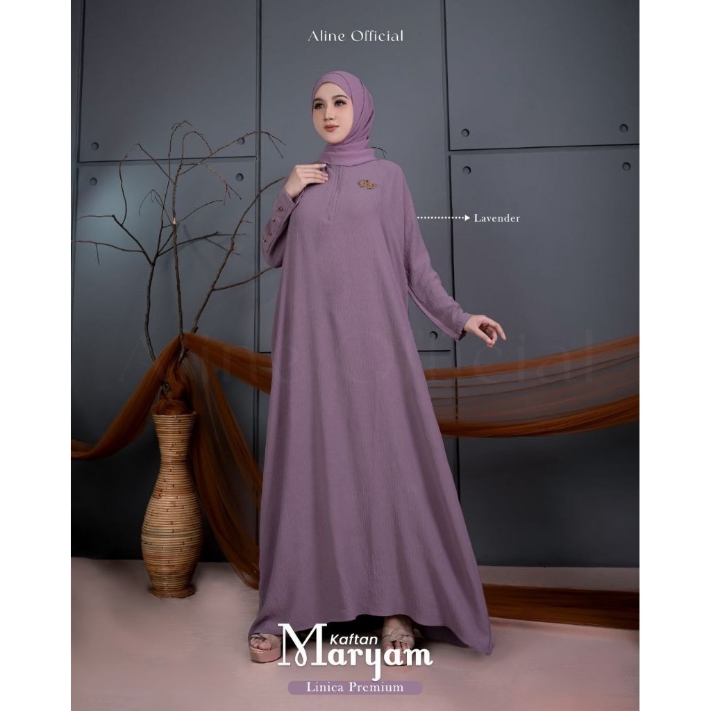 Aline Maryam Kaftan / Gamis Crinkle Linica Premium