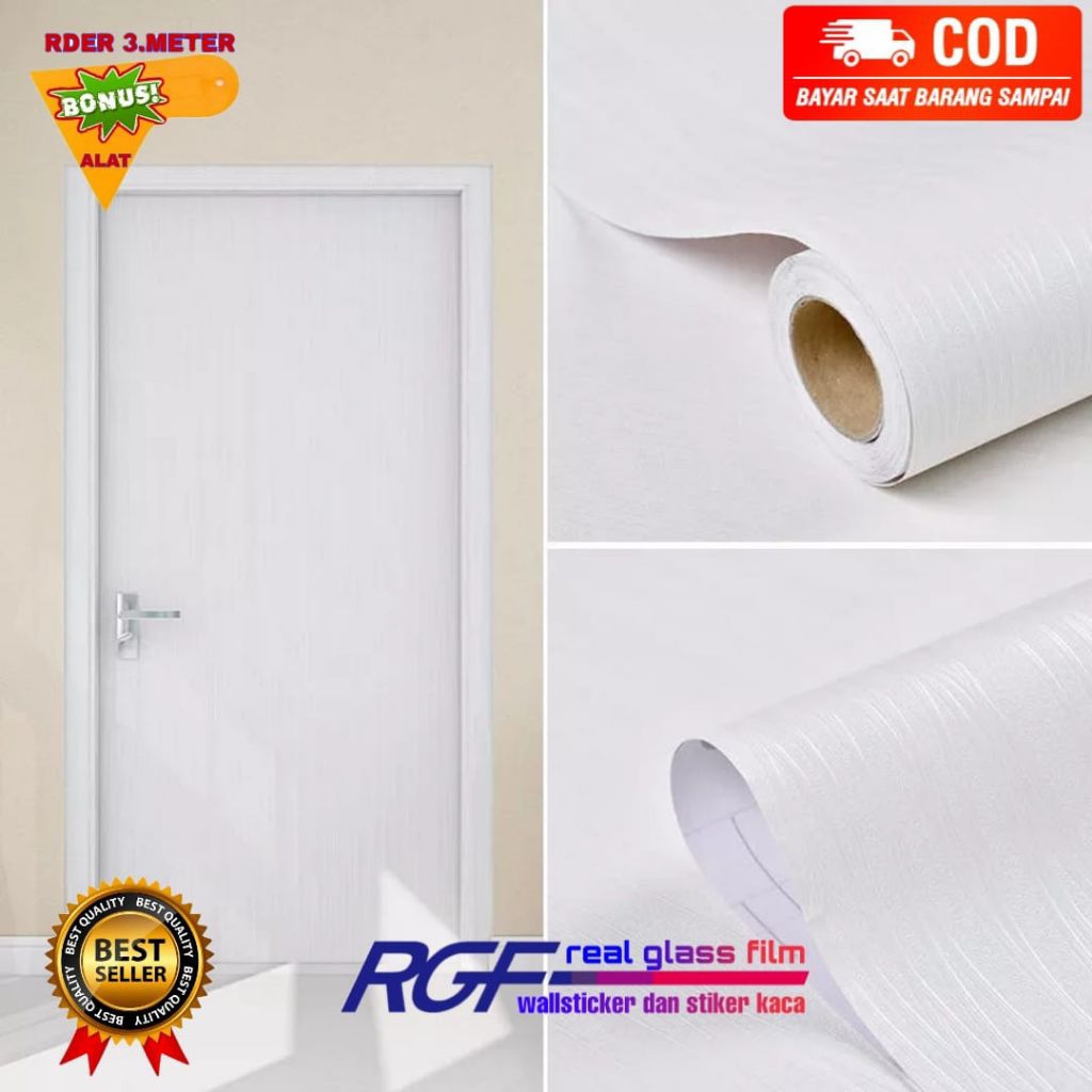 WALLPAPER HOME - KARPET LANTAI VINYL/WALLPAPER STIKER KAYU/WALLPAPER STIKER LANTAI PUTIH SERAT KAYU 