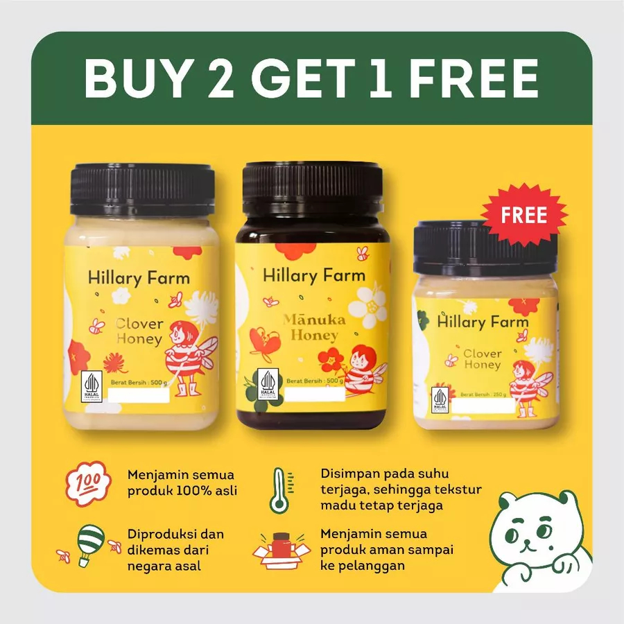 

Manuka Honey + Clover Honey Free Madu