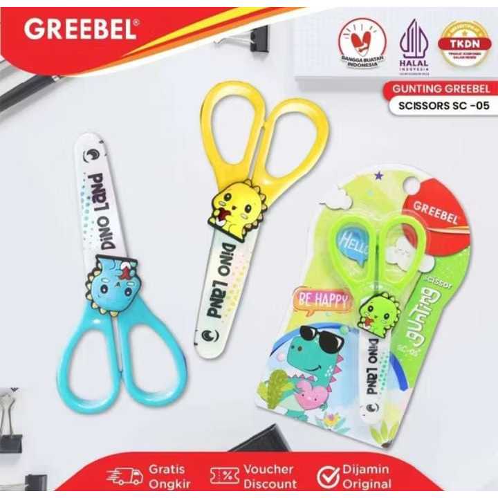 

( 1 BIJI ) GREEBEL Gunting Scissor Karakter Lucu (SC- 05) / Gunting Sekolah Mini Stainless Anti Karat Nyaman Digunakan