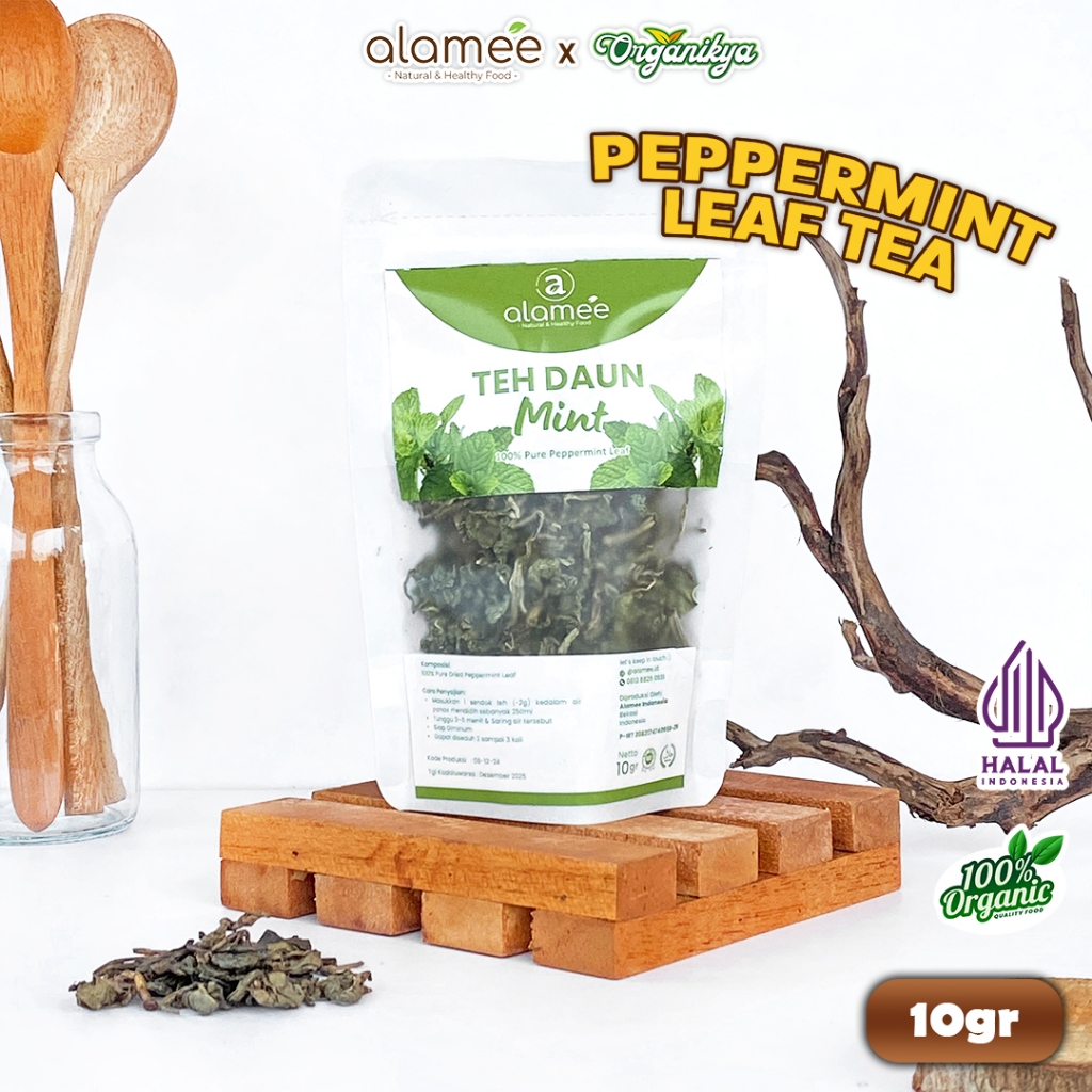 

ALAMEE Peppermint Tea Teh Daun Mint Organik Pappermint Papermint Kering Herbal Organic 10g organikya