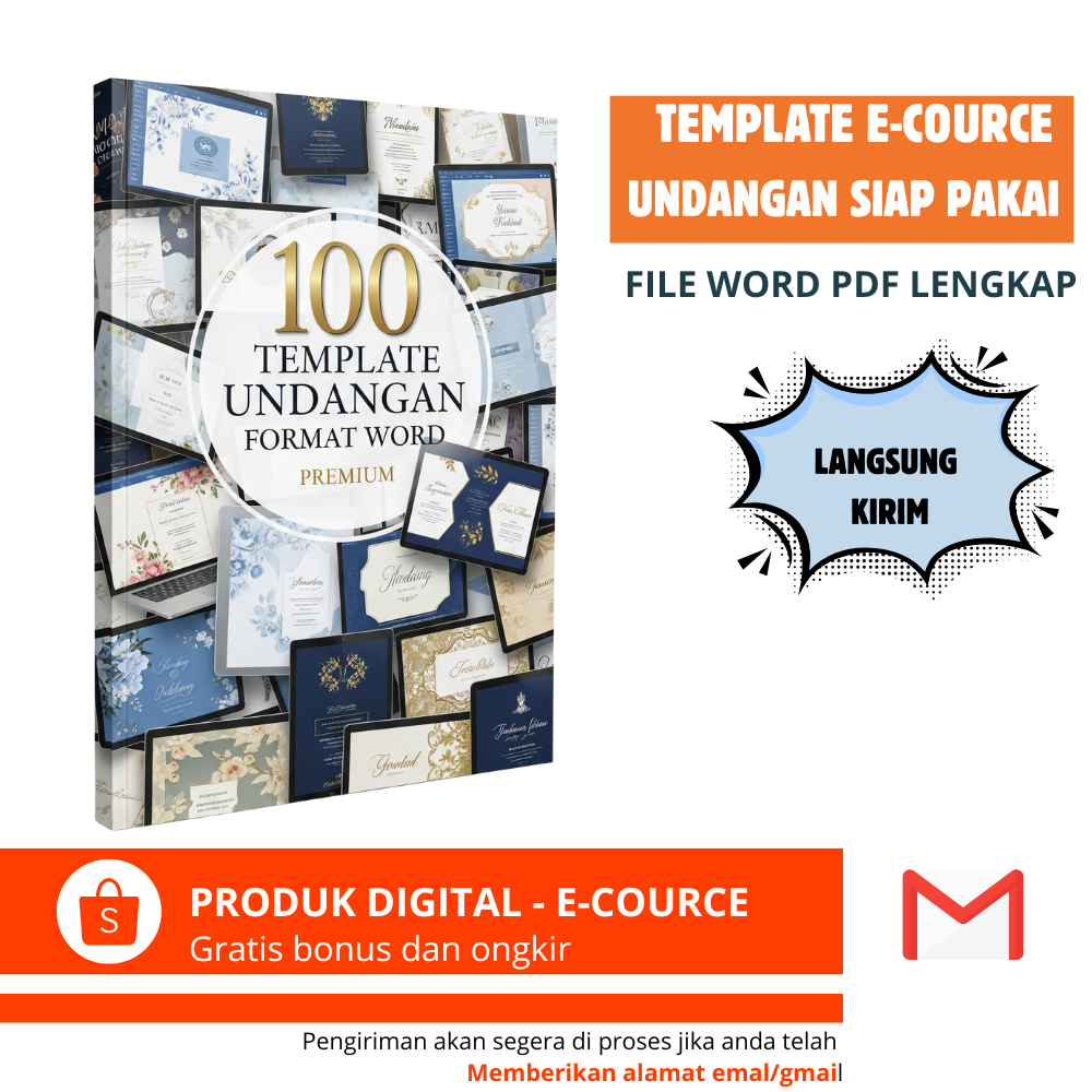 100 TEMPLATE  UNDANGAN PERNIKAHAN AQIQAH DLL FORMAT WORD PREMIUM LENGKAP