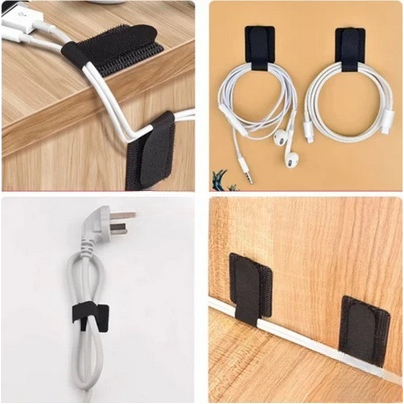 Strap Velcro Pengikat Penata Kabel Meja Komputer Kantor Kabel Velkro Tempel Dinding Kabel