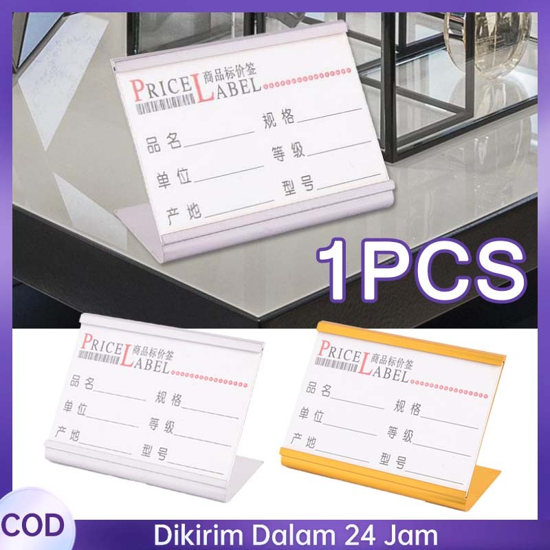 

Papan Nama Meja Aluminium / Desk Name Plate Holder / Stand Nomor Meja / Sliding & Adjustable