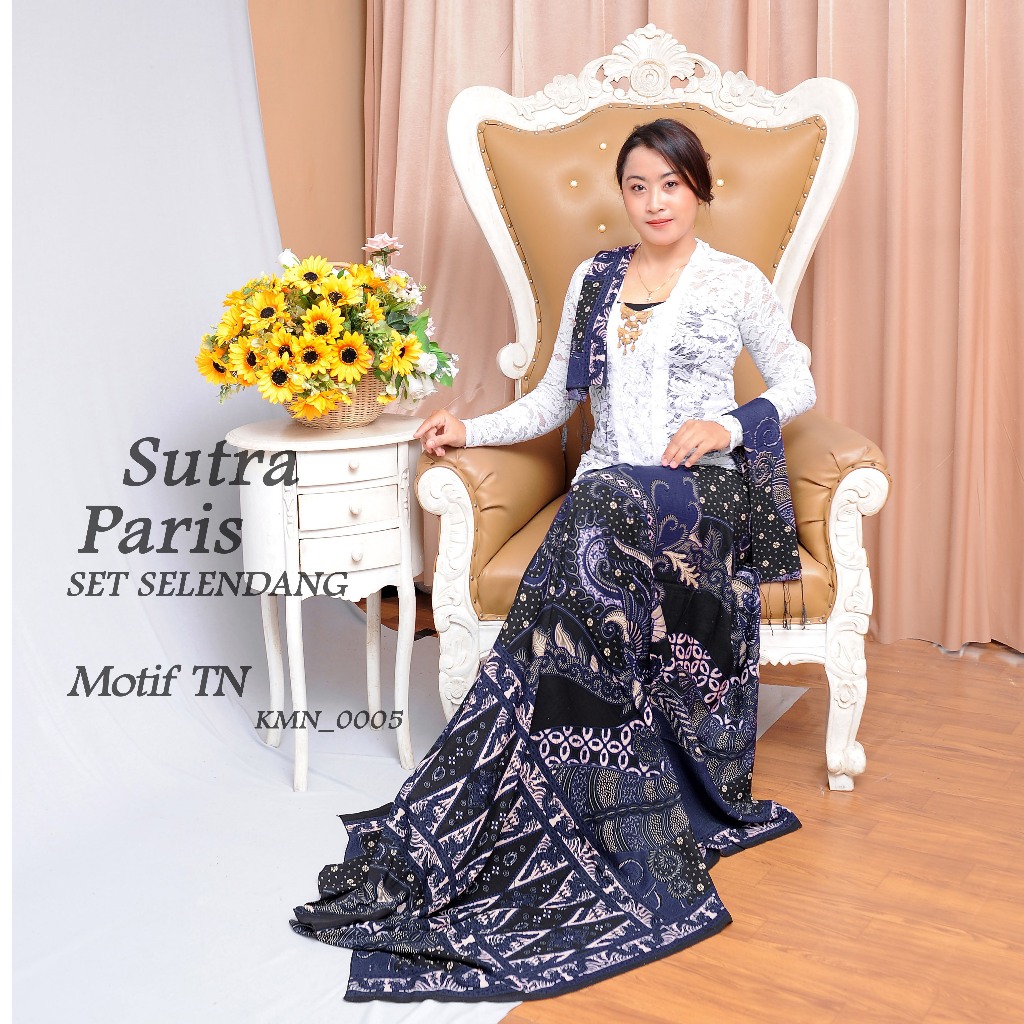 Lembaran Kamen Sutra Paris ATBM Tanahan Premium Asli Bali Kain Kamben Endek
