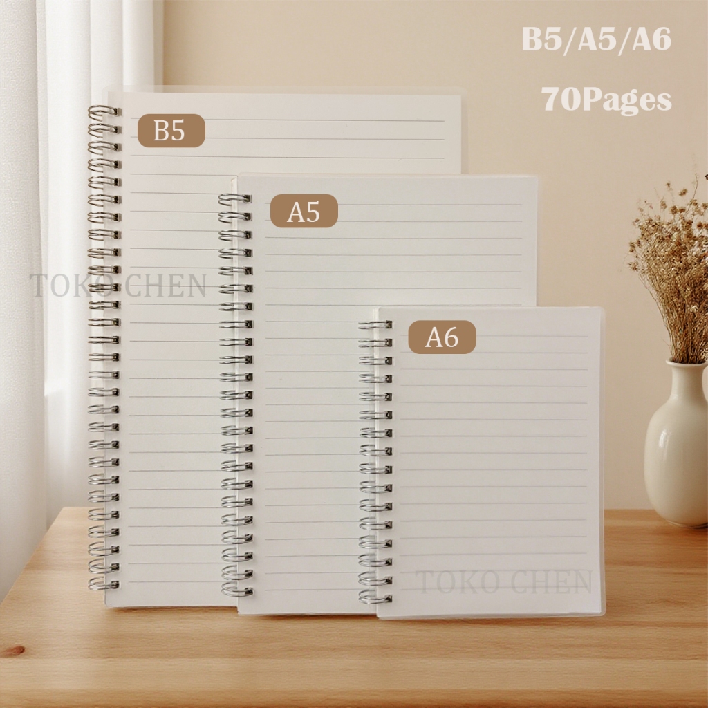 

Buku Tulis Catatan Notebook Jurnal isi 70 Lembar Cover Transparan Blank Spiral Transparant PST