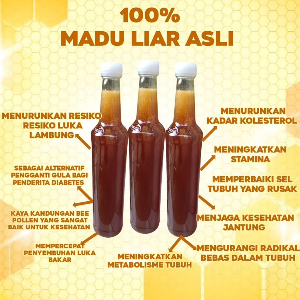 

Madu Hutan Alami Asli 100% Murni - Bukan Madu Ternak, Tanpa Campuran