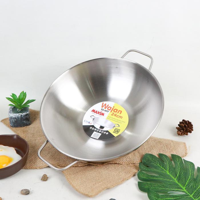 Maspion Maxim Wajan Stainless Steel 20cm Dan 24cm // Kuali Maspion Stainless Steel 20 Cm dan 24 Cm