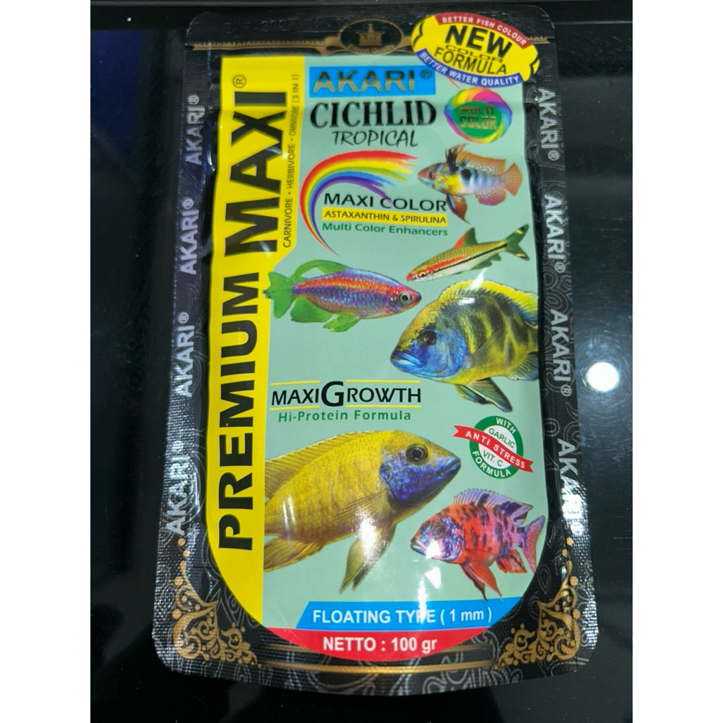 Makanan ikan AKARI AA PREMIUM MAXI CICHLID Tropical 100gr