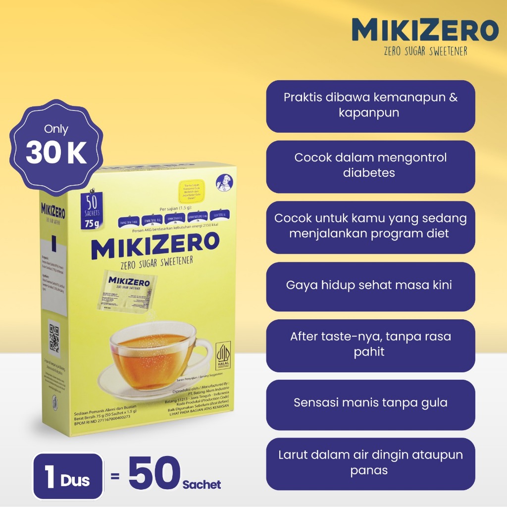 

MIKIZERO Sweetener Pemanis Rendah Kalori Bebas Gula / Cegah Diabetes / Pemanis Tanpa Gula