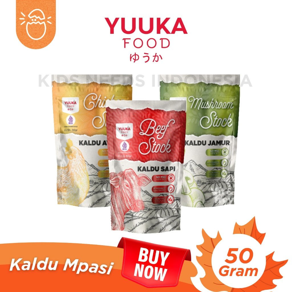 

Yuuka Food Stock Powder Mpasi Kaldu Bubuk Sapi Ayam Jamur 50g