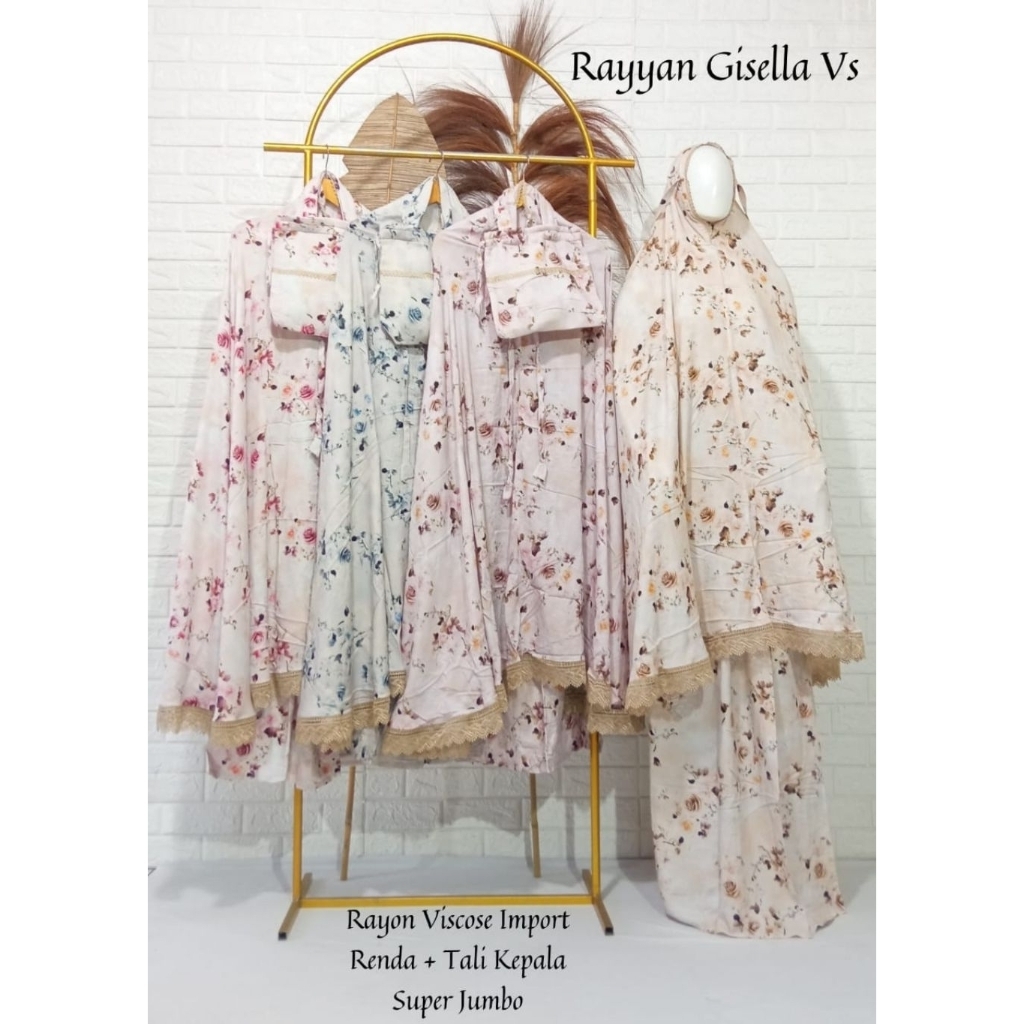 Mukena Rayyan Gisella  | Rayyan Viscose Dewasa | Mukena Motif