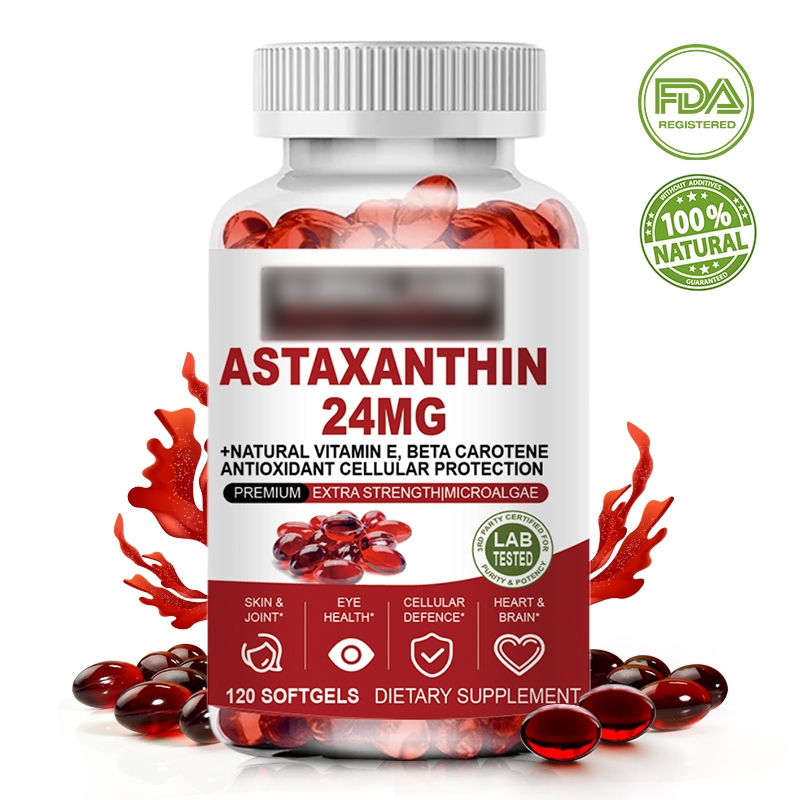 Astaxanthin 24 mg High Potency Capsules Support Heart Health Joint and Muscle Recovery Enhance Skin 
