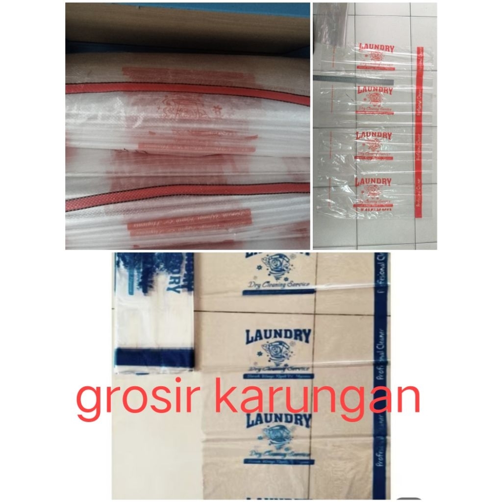plastik laundry pp sablon biru/orange grosir