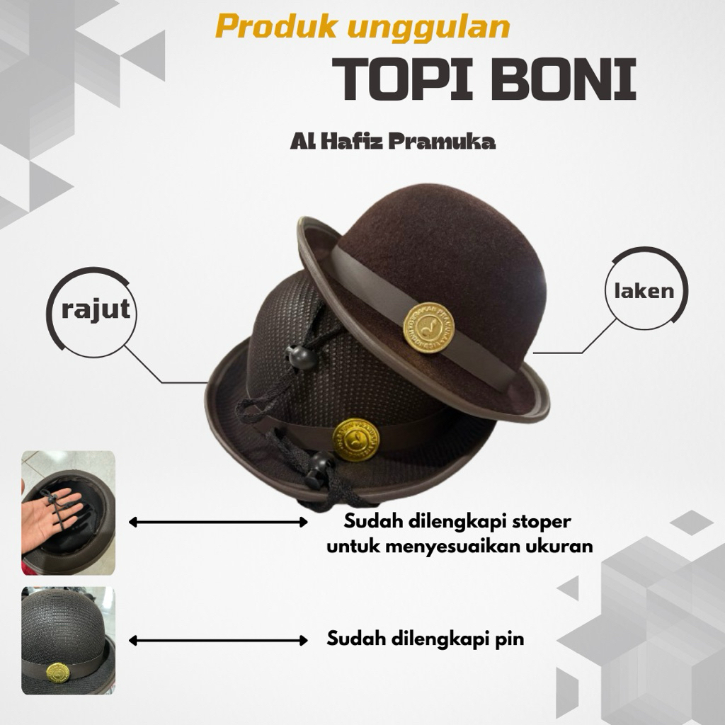 Topi boni pramuka wanita penggalang sd smp dan sma