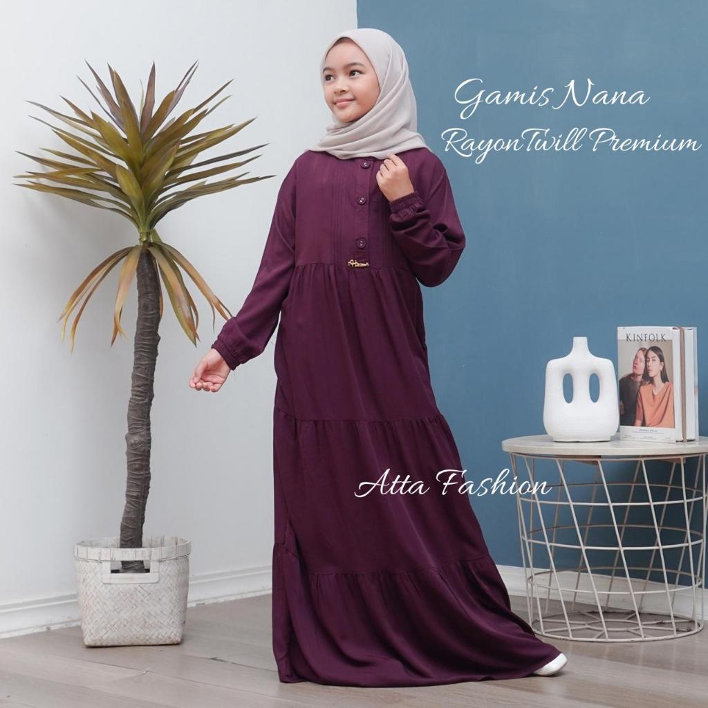 hot gamis nana rayon twill premium gamis anak rayon twill premium