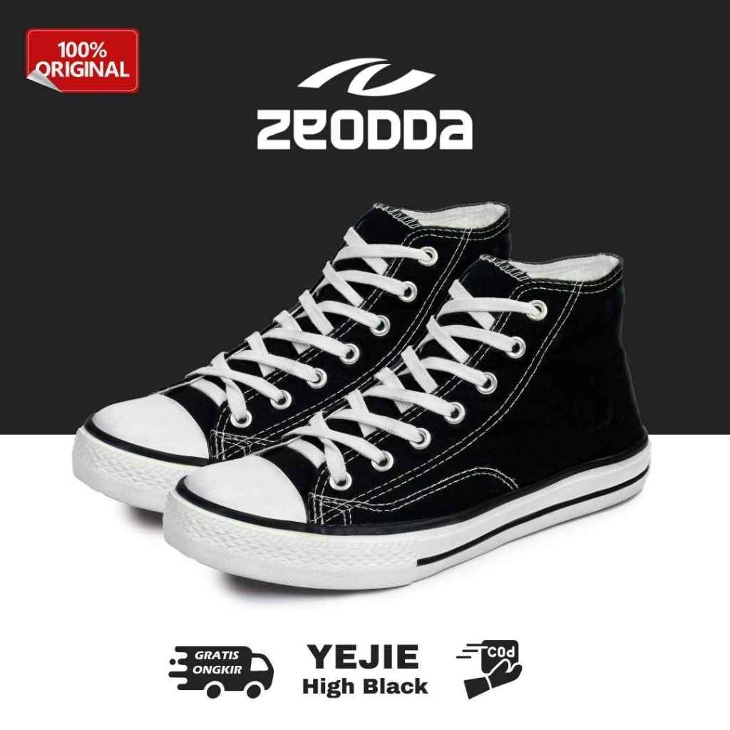 Zeodda Yejie Sepatu Sneakers Wanita Kanvas Putih Hitam Sekolah 1012