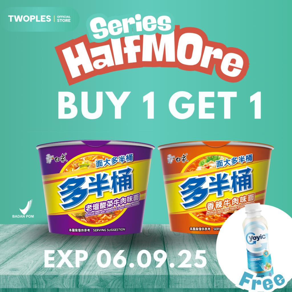 

BAIXIANG - PROMO BUY 1 GET 1 Free Minuman Isotonic Mie Halfmore CUP Series