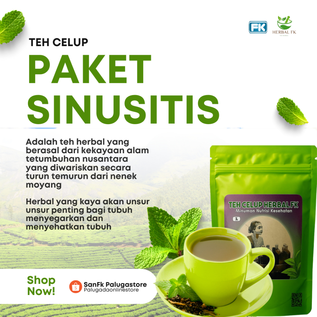 

Paket Teh Celup Herbal FK – Minuman Herbal Bantu Ringankan Sinusitis & Hidung Tersumbat – 30 Pcs
