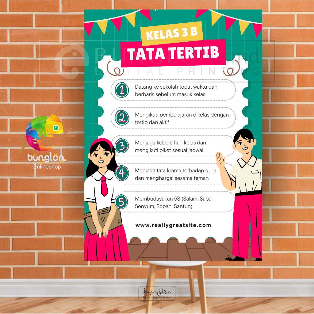 

Poster Tata Tertib Kelas model hijau putih