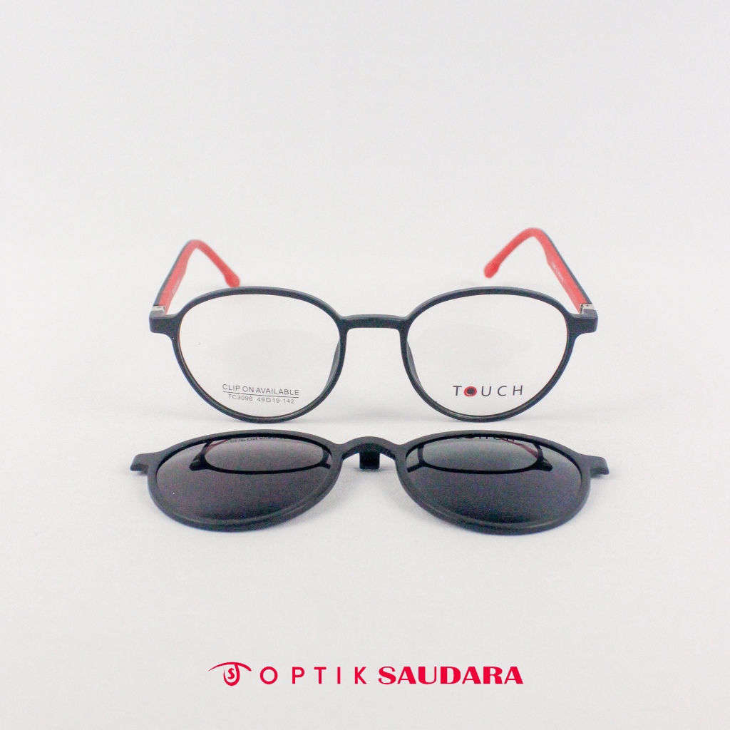 Optik Saudara - Kacamata Pria Model Bulat Elegant F TC3096 C3 49 CLIP ON