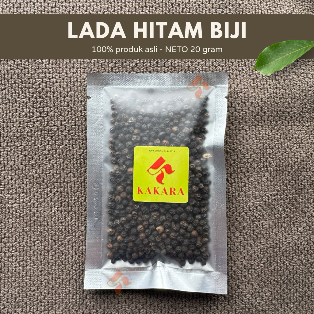 

KAKARA - Lada Hitam Biji / Whole Black Pepper 20 gram bumbu dapur bumbu masak kemasan kecil kemasan sachet